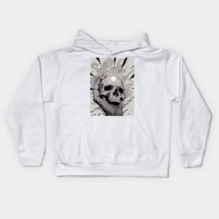 Monochrome Illustration of Skull Kids Hoodie